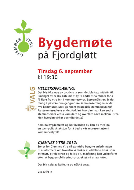 Bygdemøte 6.september