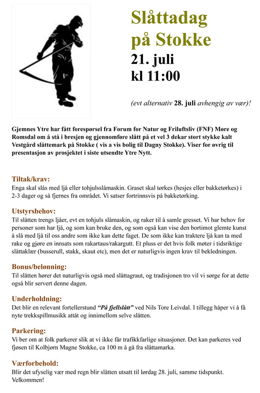 Slåttadag på Storlandet 21.07.2012