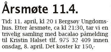 Årsmøte og samling 14.april