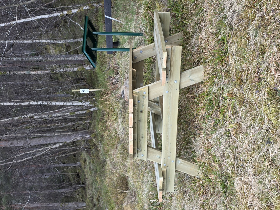 Benker og bord for slitne kropper på Bergsøya